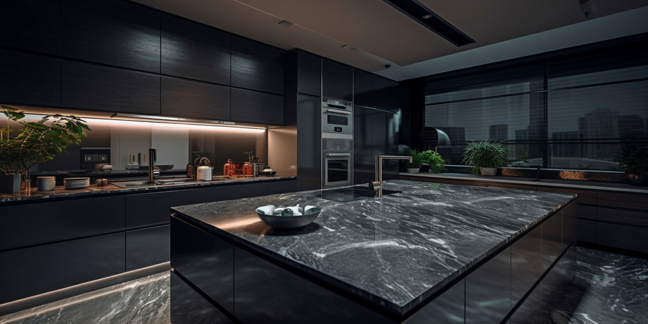 Clean Black Marble Countertops