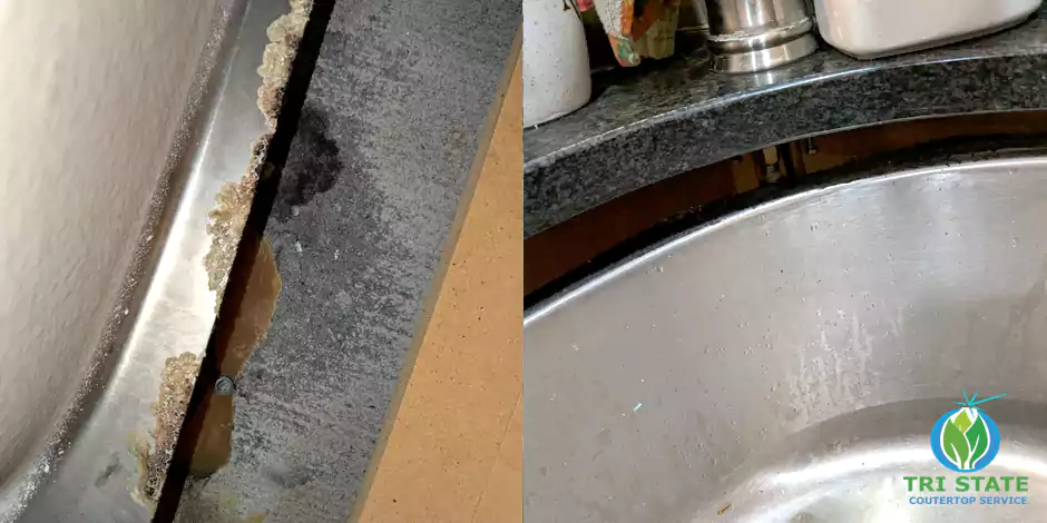 Preparing a granite countertop crack for professional repair