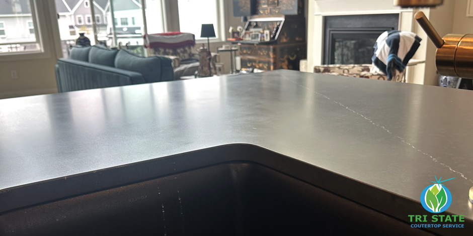 Evaluating quartz countertop stains before restoration